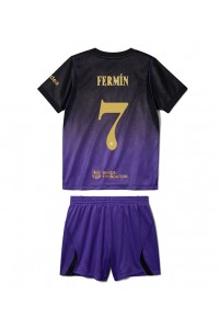 Barcelona Fermin Lopez #7 Jalkapallovaatteet Lasten Vieraspeliasu 2026-27 Lyhythihainen (+ Lyhyet housut)